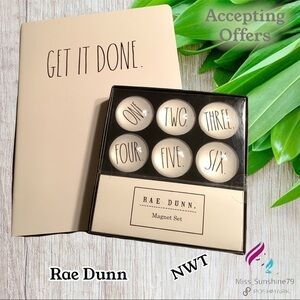 Rae Dunn NWT - 6 Magnet Set w/ numbers 1-6 and 80 page Notebook